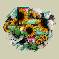 Texas Map Sunflower Cactus Serape Heavy Core Tee | Teevron