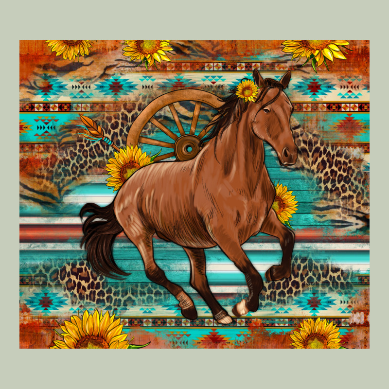 Galloping Horse Aztec Sunflower Long Sleeve Tee by Artiststas | Teevron