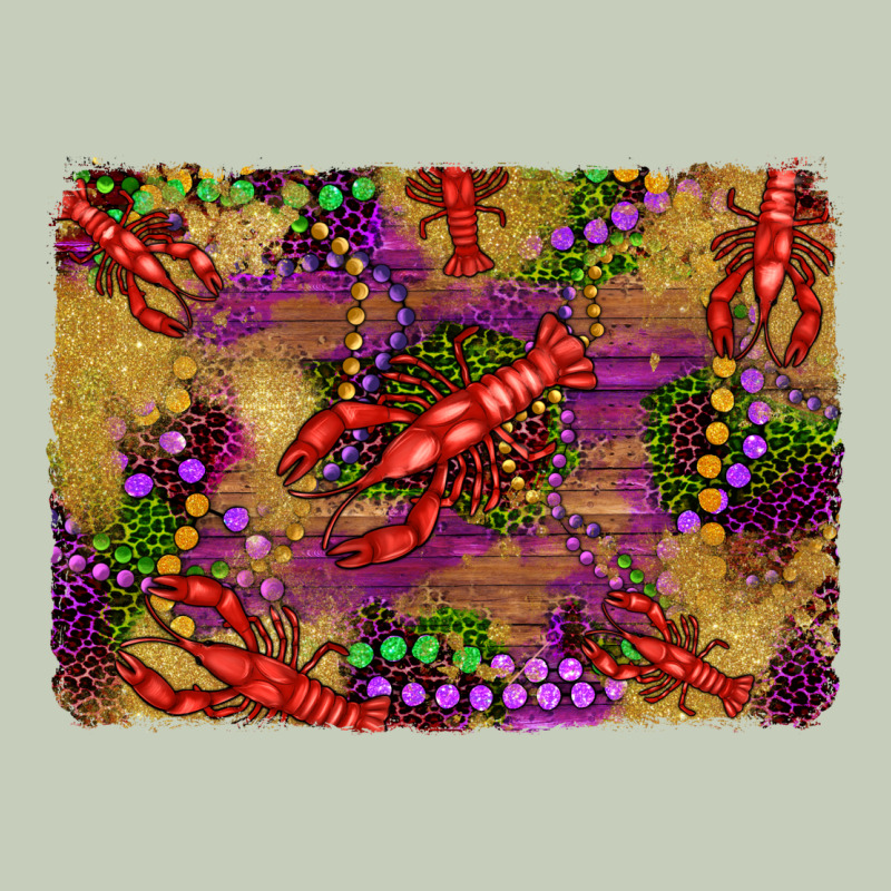 Mardi Gras Crawfısh Leopard Wood And Glitter Background Long Sleeve Tee by Artiststas | Teevron