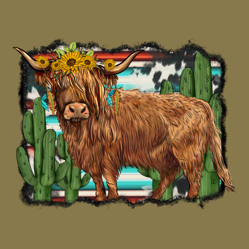 Western Cactus Highland Cow Premium Hoodie by BarkalooDesign | Teevron