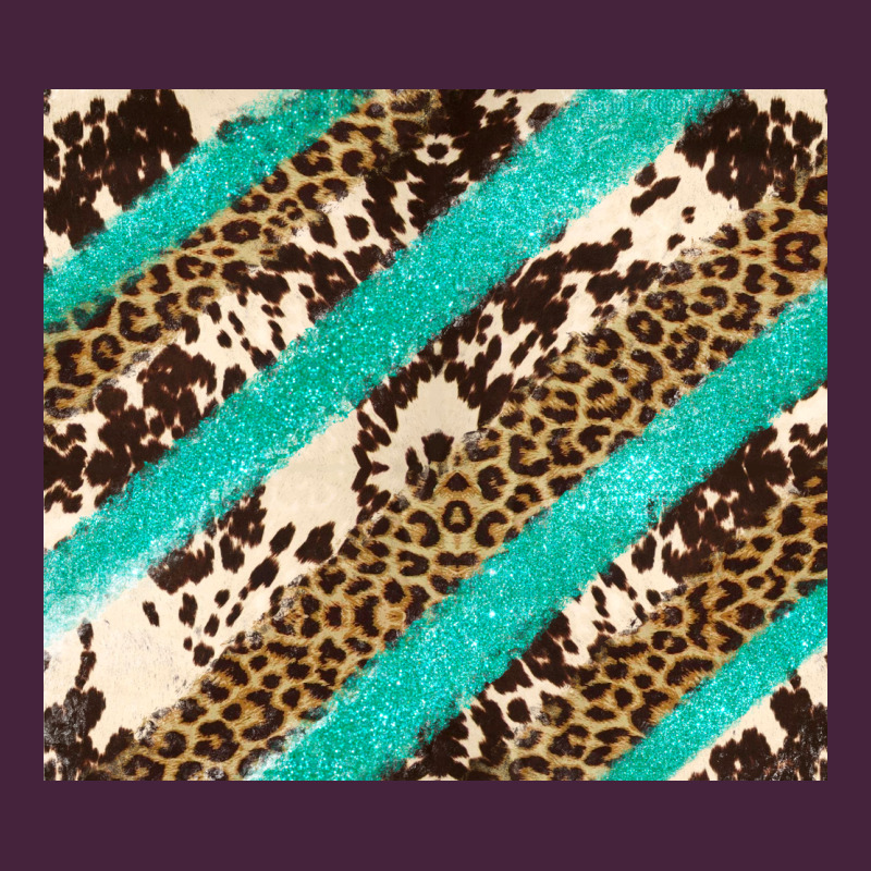 Turquoise Glitter Leopard And Cowhide Long Sleeve Tee by Artiststas | Teevron