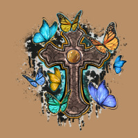 Cross With Butterflies Cowhide Background Vintage Hoodie | Teevron