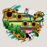 America Map Sunflower Cactus Serape Heavy Core Tee | Teevron