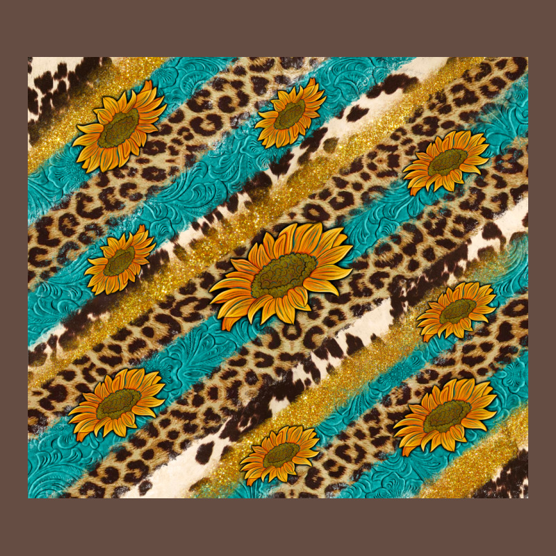 Leopard Cowhide  Leather Sunflowers Long Sleeve Tee by Artiststas | Teevron
