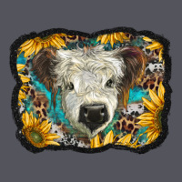 White Scottish Calf With Sunflowers Western  Background Vintage Hoodie | Teevron