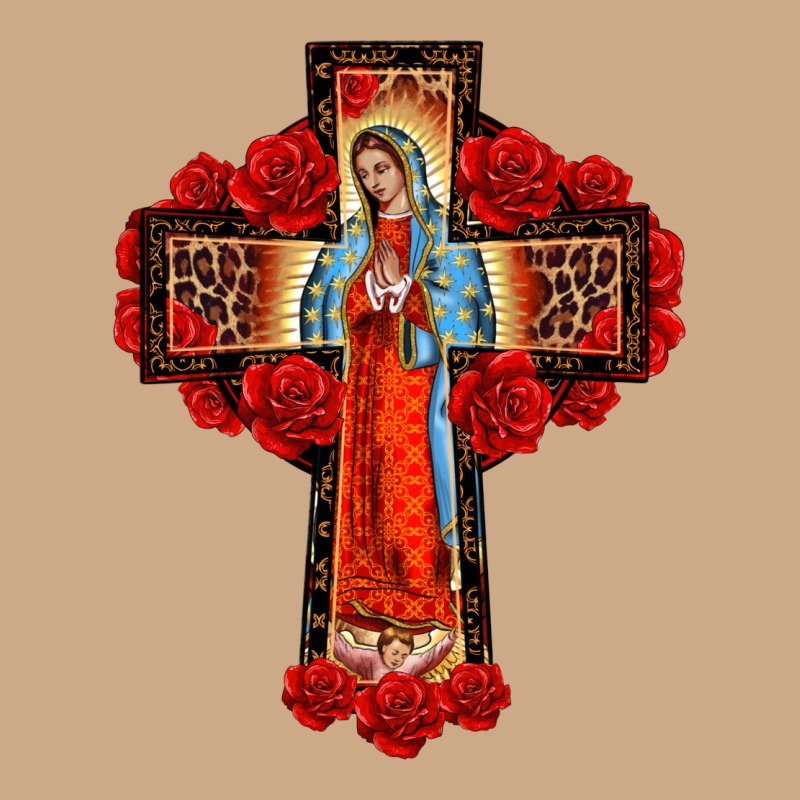 Lady Of Guadalupe Rose Cross, Vintage Hoodie by BarkalooDesign | Teevron