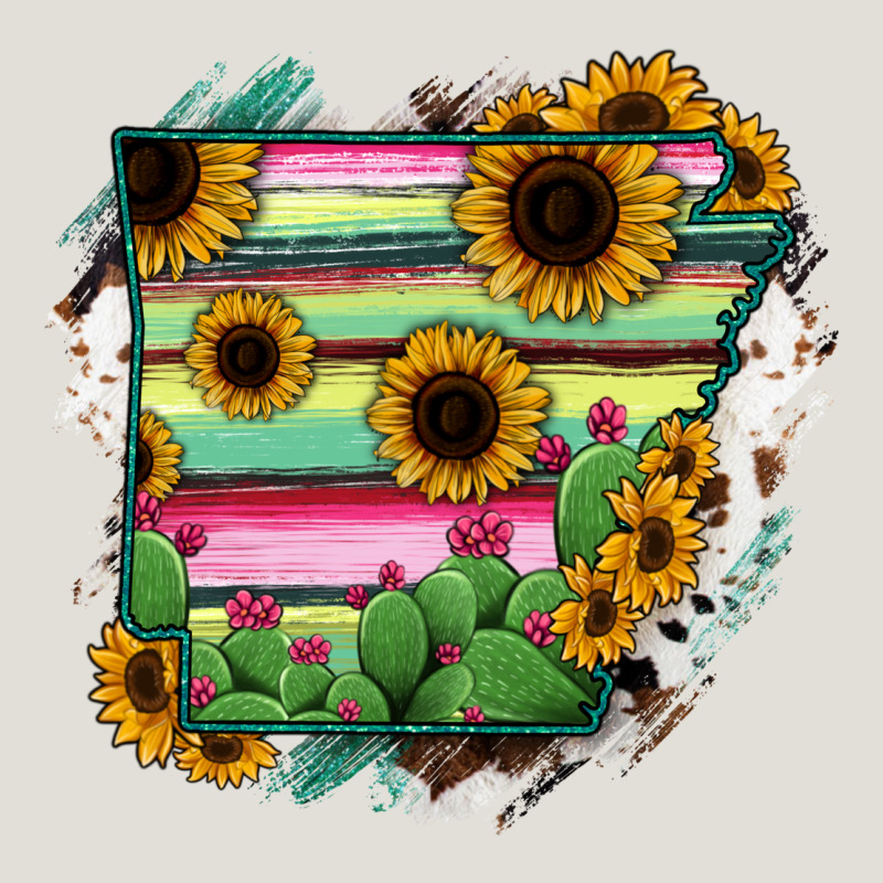 Arkansas Map Sunflower Cactus Serape Heavy Core Tee by RanaPortraitStore | Teevron