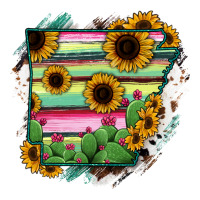 Arkansas Map Sunflower Cactus Serape | Teevron