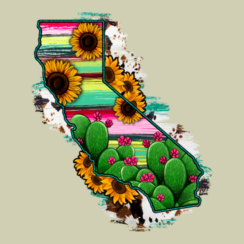 California Map Sunflower Cactus Serape Heavy Core Tee by RanaPortraitStore | Teevron