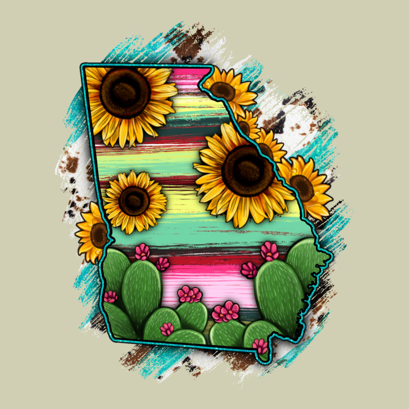 Georgia Map Sunflower Cactus Serape Heavy Core Tee by RanaPortraitStore | Teevron
