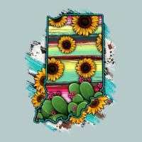 Indiana Map Sunflower Cactus Serape Heavy Core Tee | Teevron