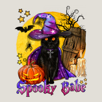 Spooky Babe Black Witch Cat Heavy Core Tee | Teevron