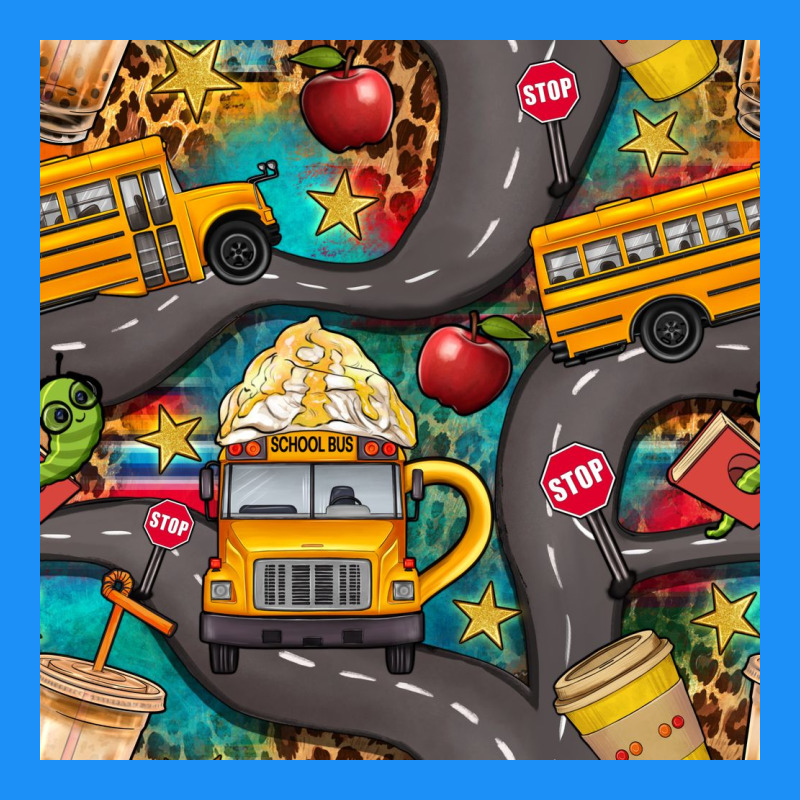 School Bus Coffee And Star With Leopard Seamless Pattern Bbs Classic Tee by BundleAndBundleShop | Teevron