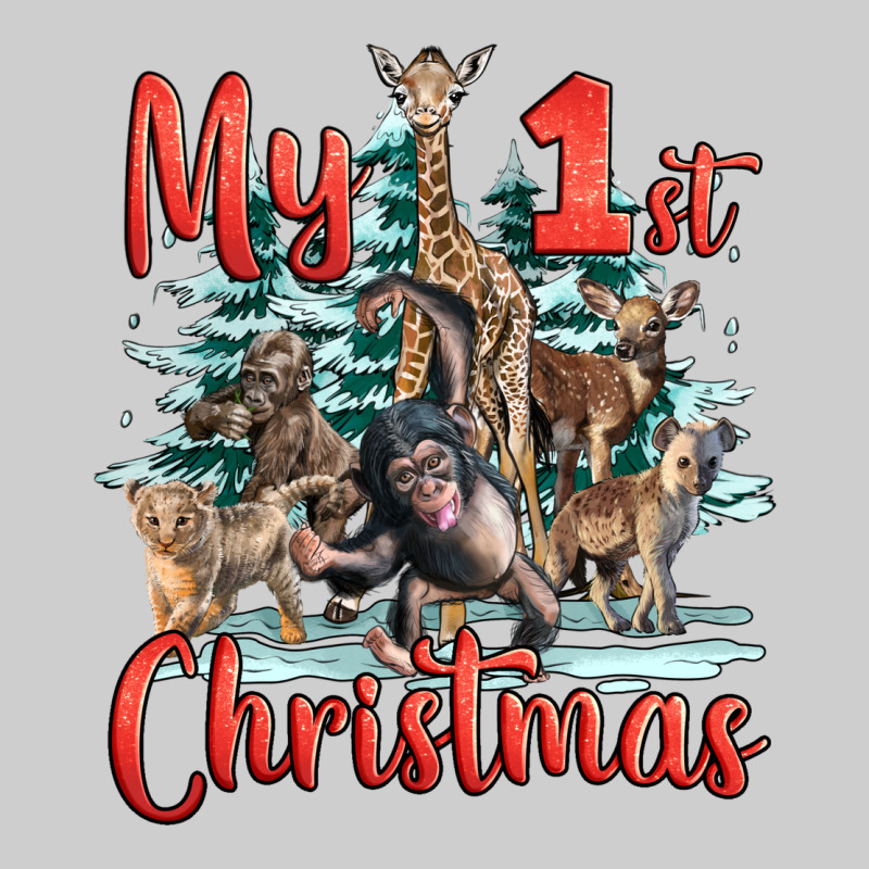 My First Christmas Baby Safari Animals Premium Tee by LillyAllenDesigns | Teevron