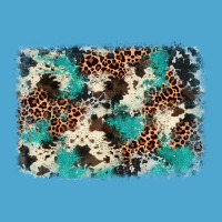 Turquoise Glitter Cowhide Background Premium Hoodie | Teevron