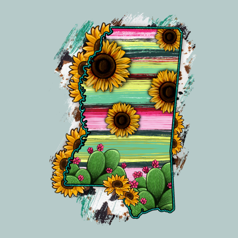 Mississippi Map Sunflower Cactus Serape Heavy Core Tee by RanaPortraitStore | Teevron
