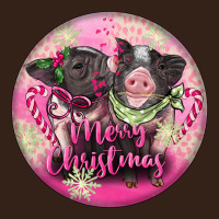 Pink Merry Christmas Pig Heavy Core Tee | Teevron
