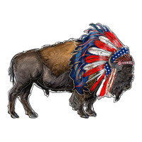 american bison with indian headdress | Teevron
