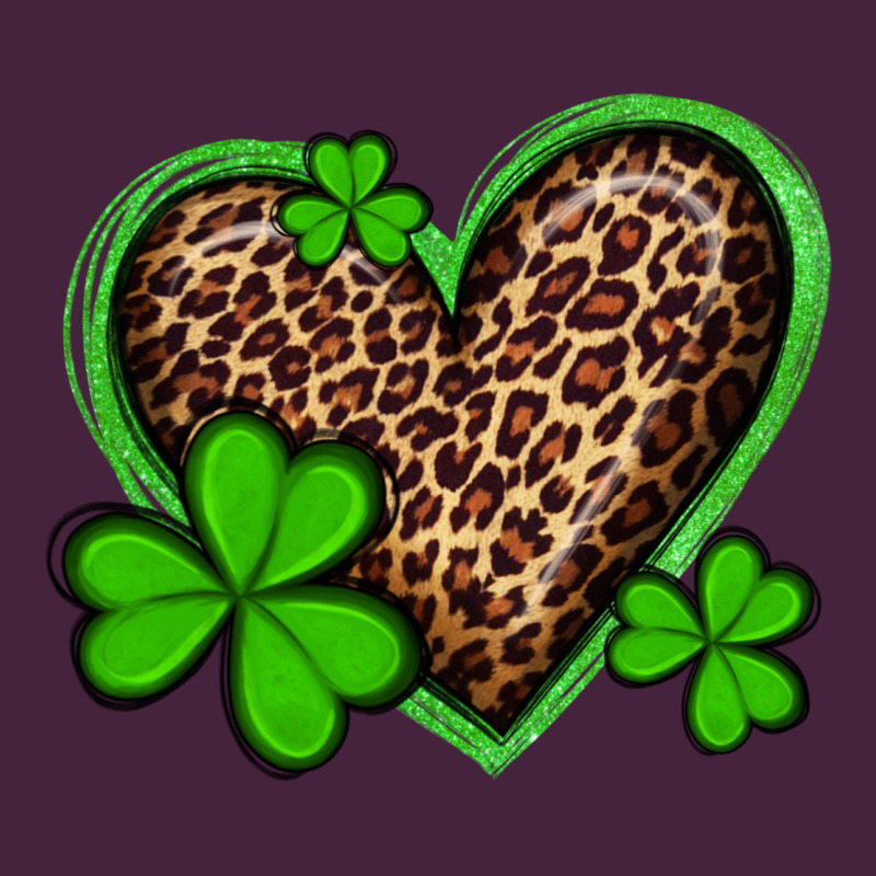 St Patricks Day Leopard Heart With Shamrocks Long Sleeve Tee by Artiststas | Teevron