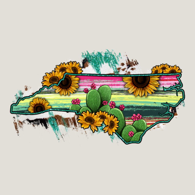 North Carolina Map Sunflower Cactus Serape Heavy Core Tee by RanaPortraitStore | Teevron