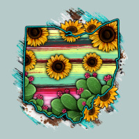 Ohio Map Sunflower Cactus Serape Heavy Core Tee | Teevron