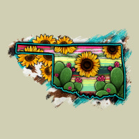 Oklahoma Map Sunflower Cactus Serape Heavy Core Tee | Teevron