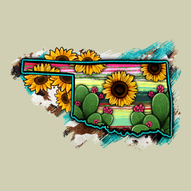 Oklahoma Map Sunflower Cactus Serape Heavy Core Tee by RanaPortraitStore | Teevron