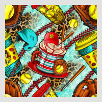 Softball Coffee Cup And Bat With Leopard Seamless Pattern Bbs Classic Tee | Teevron