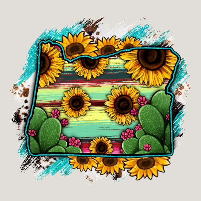 Oregon Map Sunflower Cactus Serape Heavy Core Tee by RanaPortraitStore | Teevron
