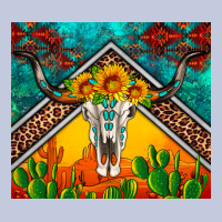 Western Sunflowers Longhorn Bull Skull Long Sleeve Tee | Teevron