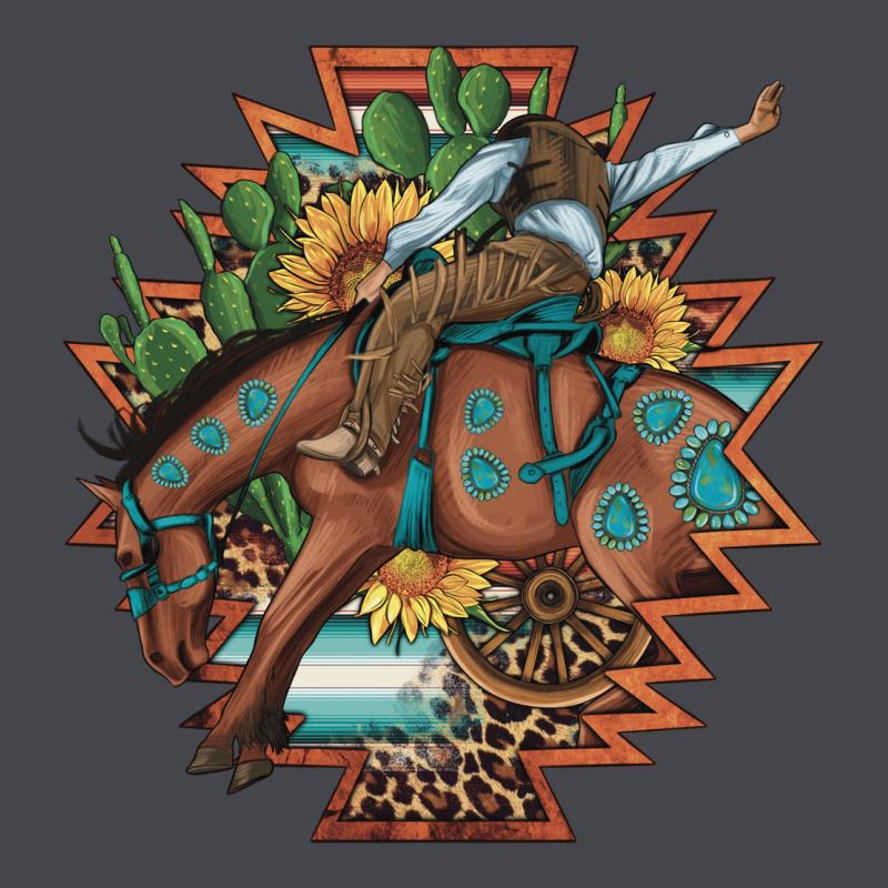 Bucking Bronco Aztec Shape Background Long Sleeve Tee by Artiststas | Teevron