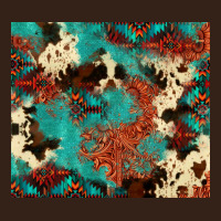 Serape Turquoise Glitter Cowhide  Tooled Leather  Tumbler Heavy Core Tee | Teevron