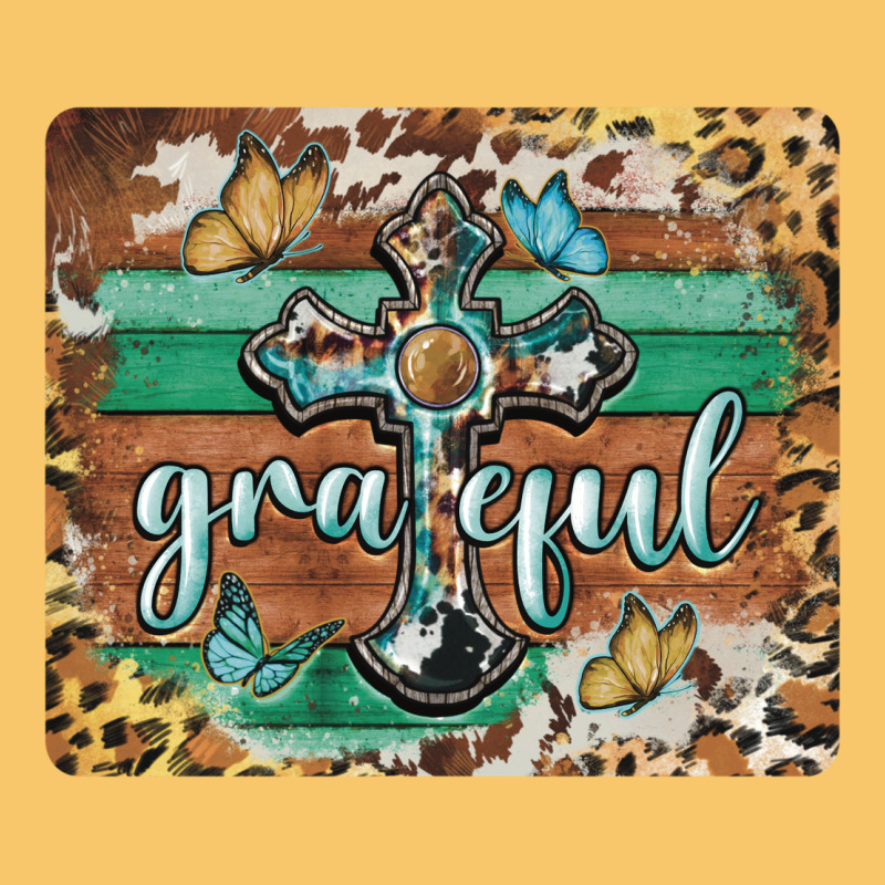 Grateful Cross Mousepad Vintage Hoodie by BarkalooDesign | Teevron
