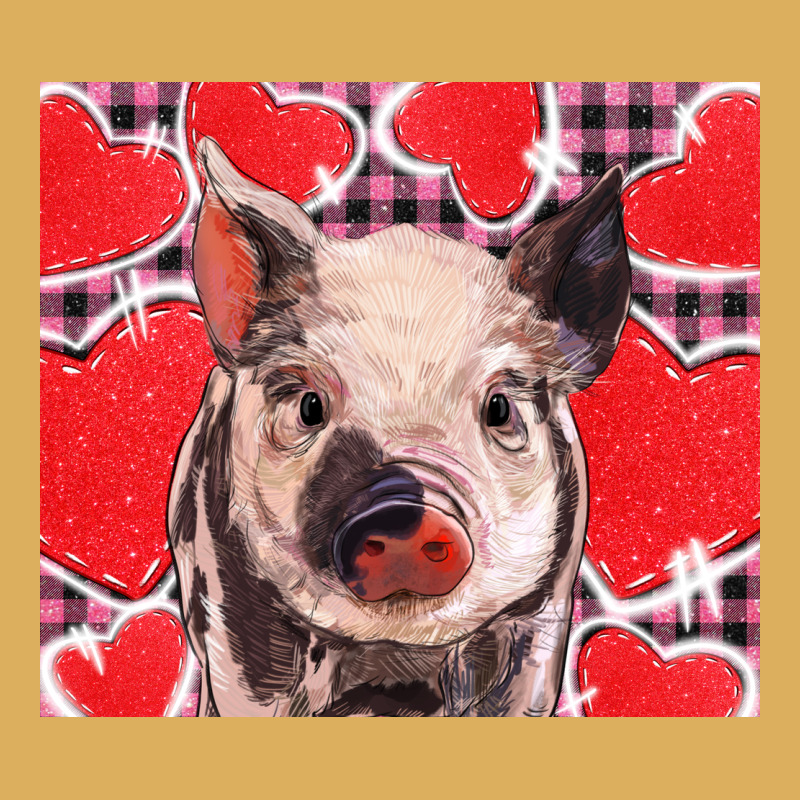 Valentine's Day Glitter Hearts Pig Premium Hoodie by BarkalooDesign | Teevron