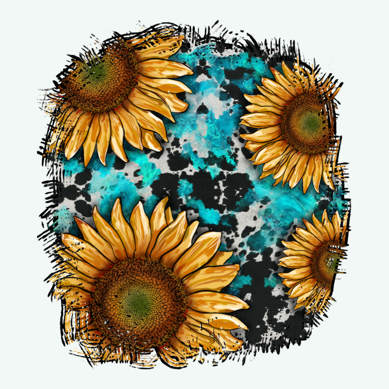 Sunflower Cowhide And Turquoise Patches Premium Hoodie by RanaPortraitStore | Teevron