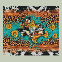 Bull Skull Texas Map Sunflower Leopard Cowhide Long Sleeve Tee | Teevron