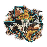 bull skull leopard cowhide sunflower texas map | Teevron