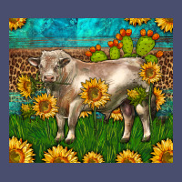 Western Charolais Bull With Sunflowers Vintage Tee | Teevron