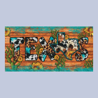 Texas Sunflower Cactus Cowhide Leopard Licence Plate Long Sleeve Tee | Teevron