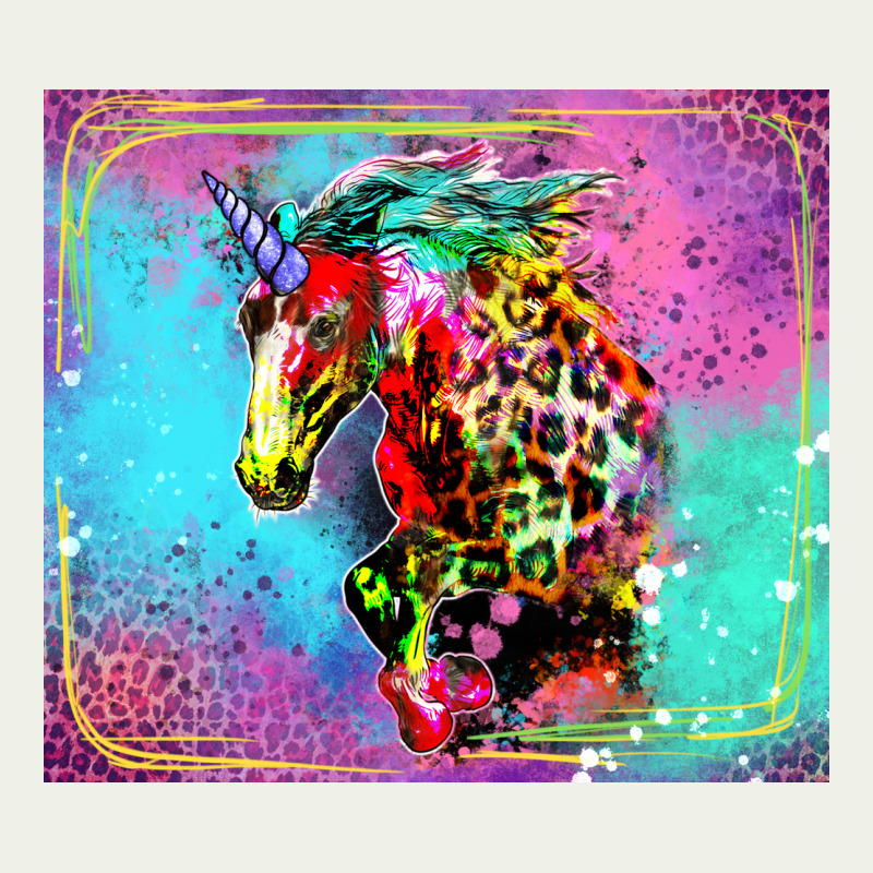 Colorful Unicorn Horse Urban Heavy Tee by LillyAllenDesigns | Teevron