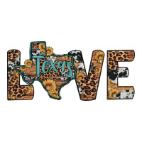 love texas map sunflower leopard cowhide | Teevron