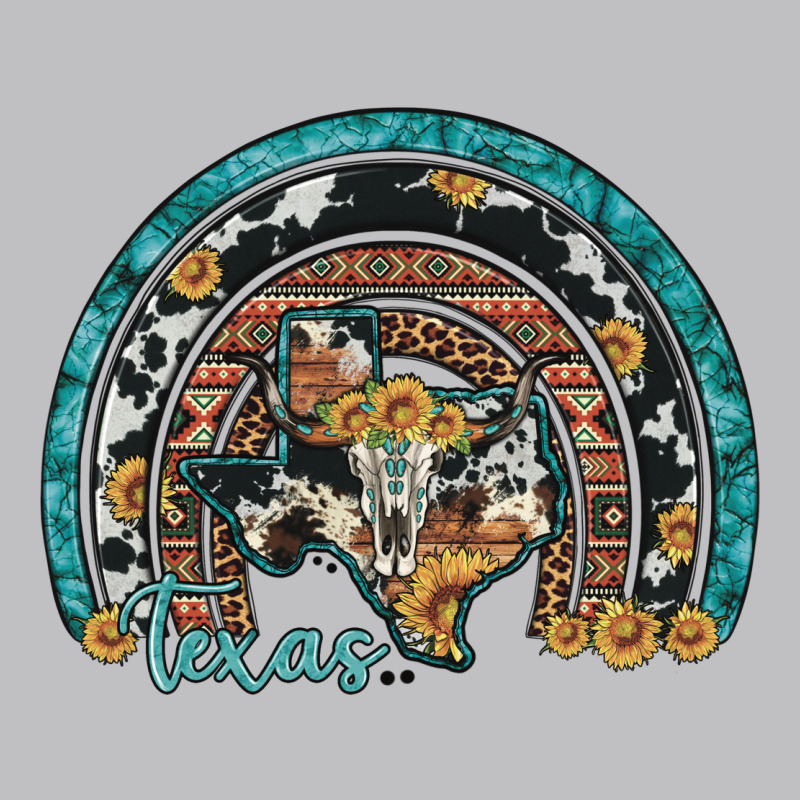Texas Map Sunflower Leopard Cowhide Aztec Turquoise Gemstone Rainbow Long Sleeve Tee by Artiststas | Teevron