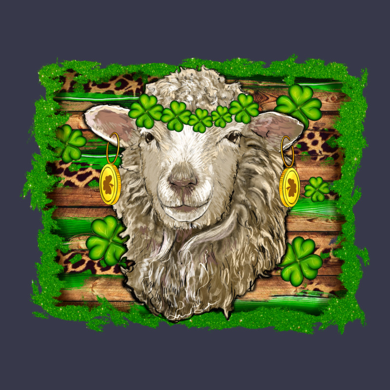 St Patricks Day Sheep Shamrock Gold  Serape Leopard Glitter Long Sleeve Tee by Artiststas | Teevron