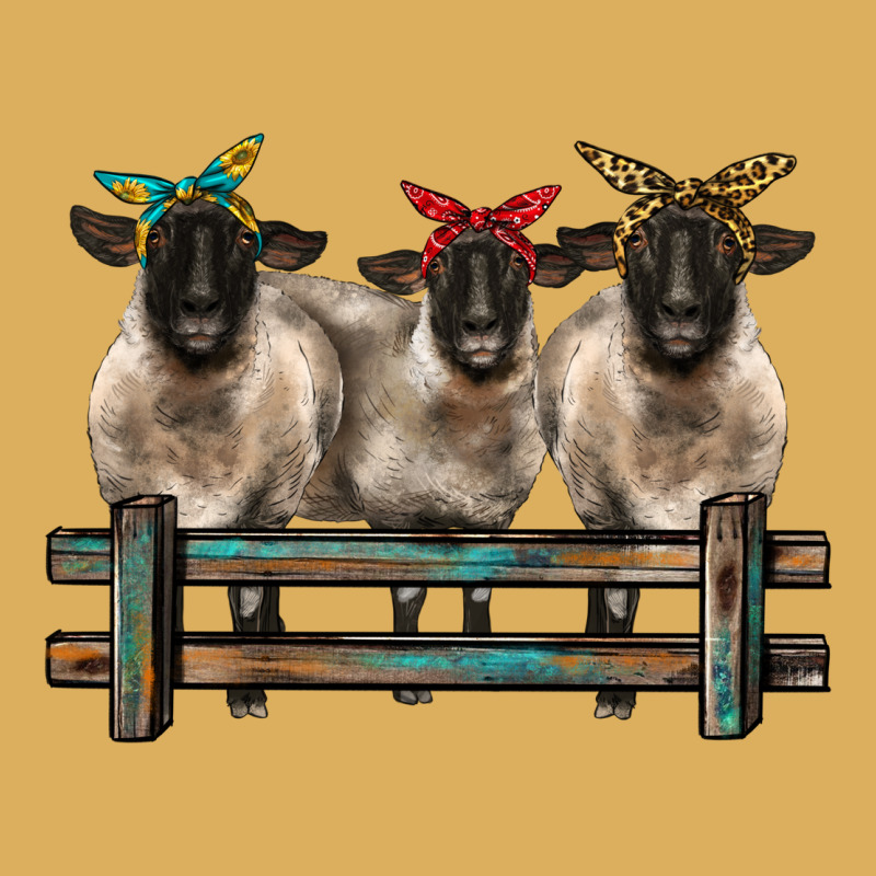 3 Sheeps Suffolk Ewe With Bandanas And Fence Premium Hoodie by BarkalooDesign | Teevron