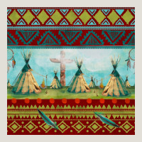 Teepe Tent Dreamcatcher Totem Pole Seamless Patter Heavy Core Tee | Teevron