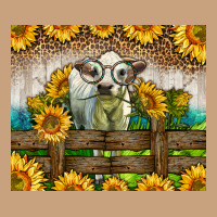 Western Charolais Heifer With Sunflowers Vintage Tee | Teevron