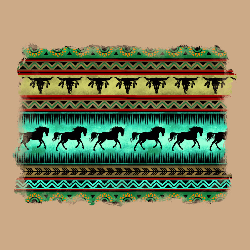 Turquoise Aztec Bullskull And Horse Vintage Hoodie by BarkalooDesign | Teevron
