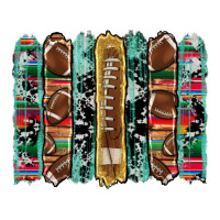 football serape cowhide turquoise glitter  brushstrokes | Teevron