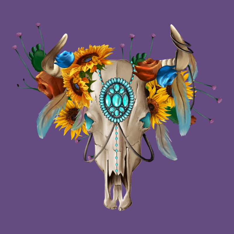 Boho Bull Skull Vintage Hoodie by BarkalooDesign | Teevron