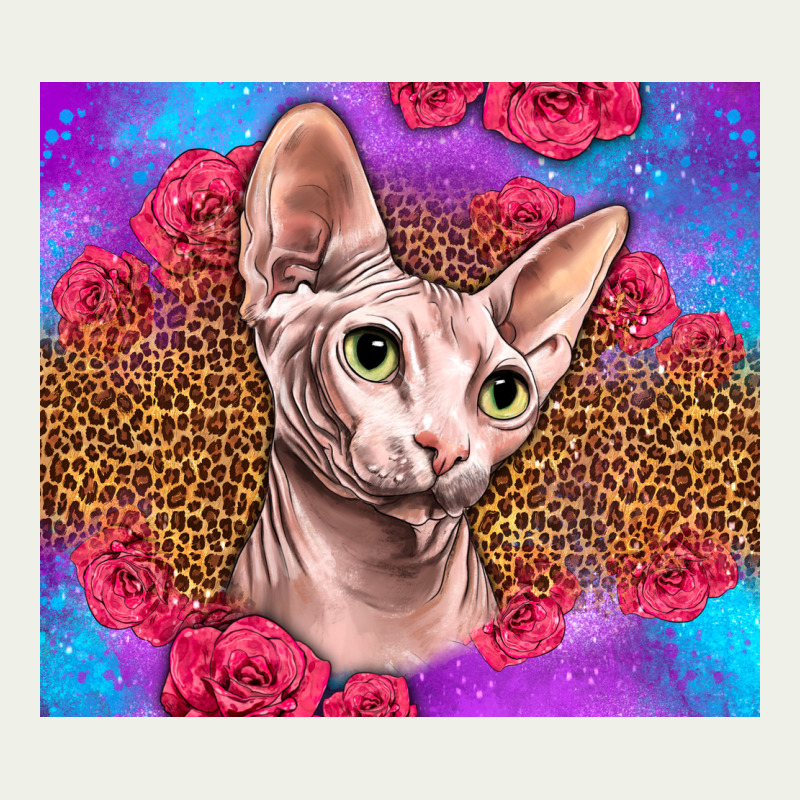 Purple Glitter Roses Sphynx Cat Urban Heavy Tee by LillyAllenDesigns | Teevron